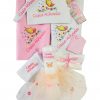 Set Trusou botez baieti si fete complet cu 9 piese ,body , lumanare cu jucarie disney , presonalizat prin brodeie cu text, nume , data, imagine