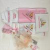 Set Trusou botez baieti si fete complet cu 9 piese ,body , lumanare cu jucarie disney , presonalizat prin brodeie cu text, nume , data, imagine