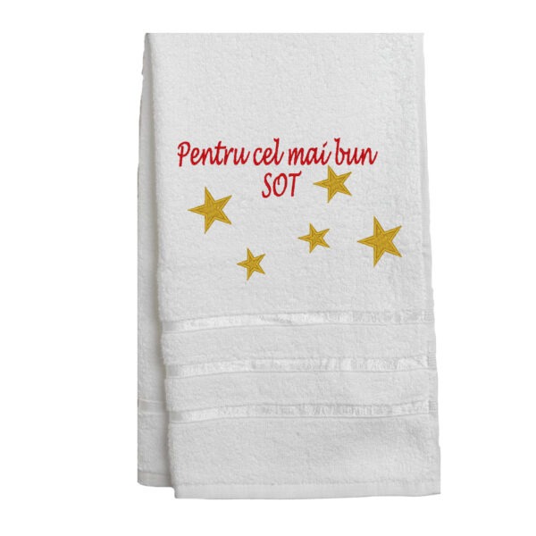 Prosop alb cadou pentru cel mai bun " SOT " personalizat prin broderie