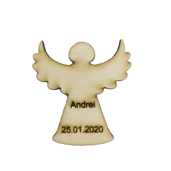 Marturii botez din lemn model ingeras personalizat