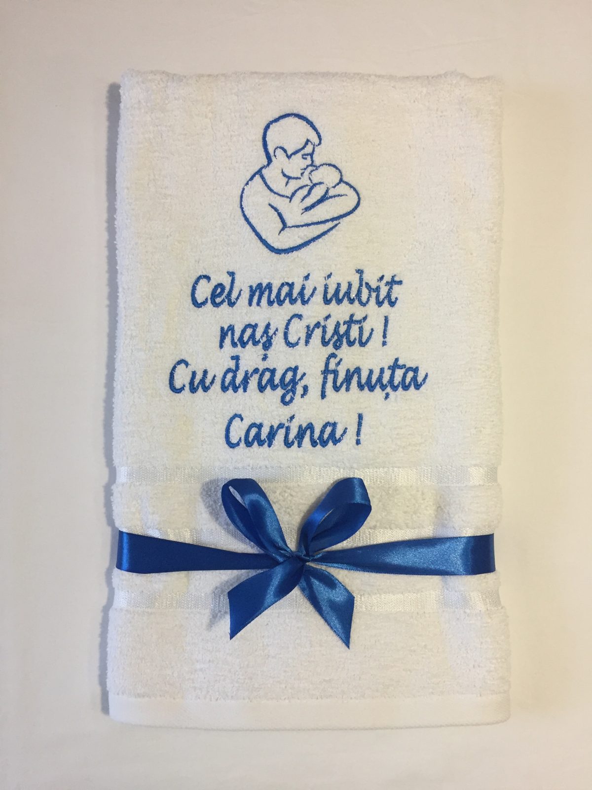 19714444 Set 2 prosoape de baie alb model nasi pentru ea si el personalizat cu text si nume