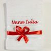 19714492 Prosop baie alb personalizat prin broderie cu nume brodat .